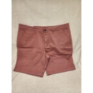 Member's Mark Shorts Pink Salmon Everyday Flat Front Twill Men Size 36